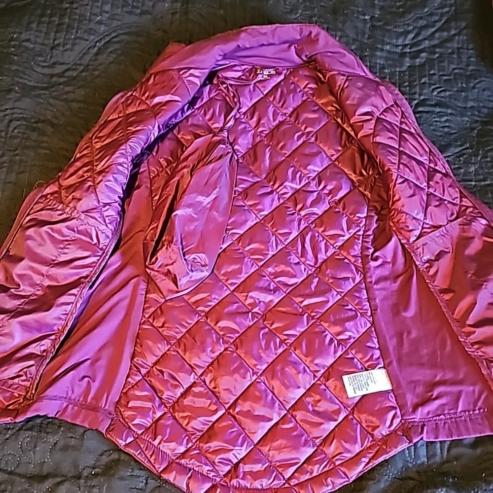 Zelos‎ Women XS Light Down Puffer  Vest Zip Jacket Burgundy - Picture 4 of 8